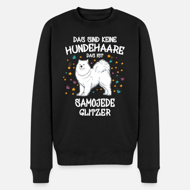 Samojede Glitzer Hunde Hundehalter Geschenk - Männer Premium Bio Pullover - Schwarz