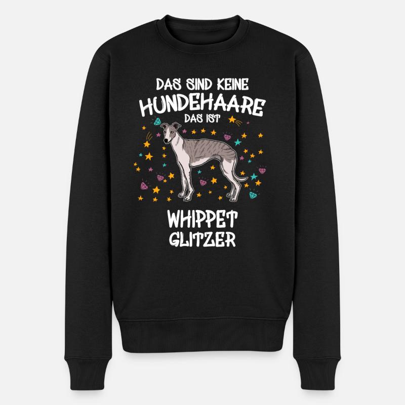 Whippet Glitzer Hunde Hundehalter Geschenk - Männer Premium Bio Pullover - Schwarz