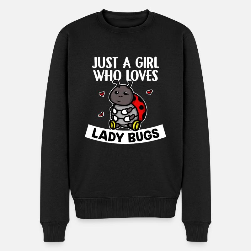 Just A Girl Who Loves Lady Bugs Marienkäfer Kostüm - Männer Premium Bio Pullover - Schwarz