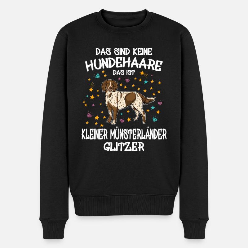 Kleiner Münsterländer Glitzer Hunde Geschenk - Männer Premium Bio Pullover - Schwarz