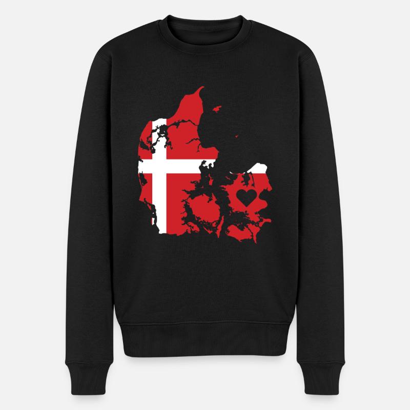Amour Danemark Cadeau Danois Coeur - Pull Premium bio Homme - noir