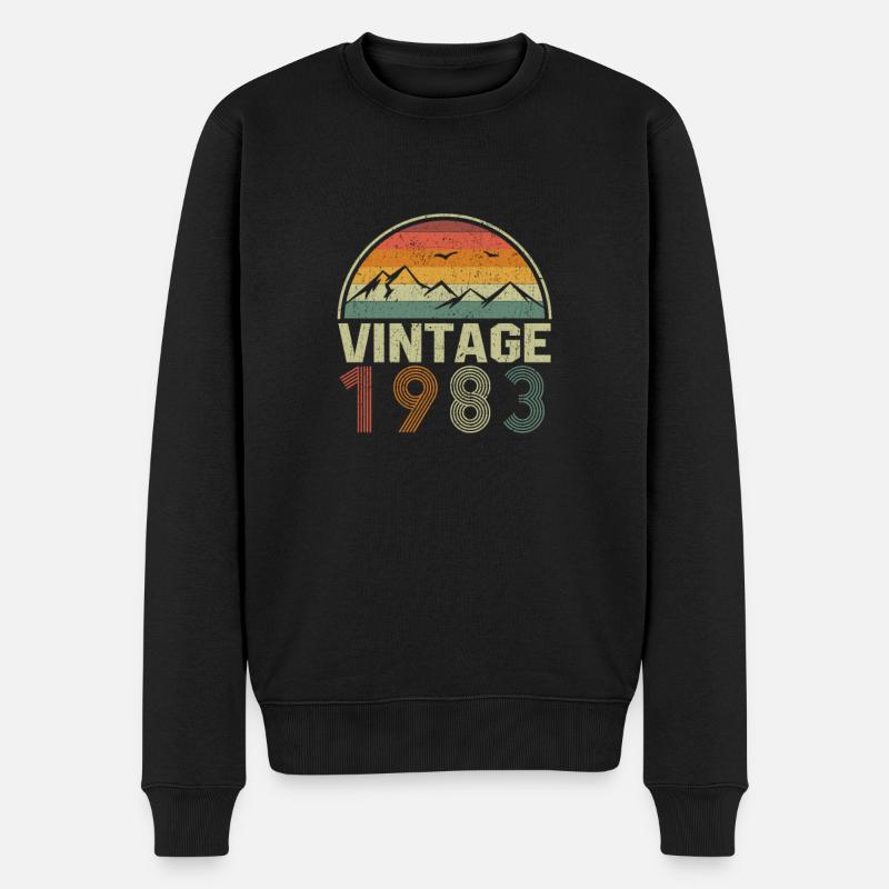Vintage 1983 Classic Anniversaires Idée cadeau - Pull Premium bio Homme - noir