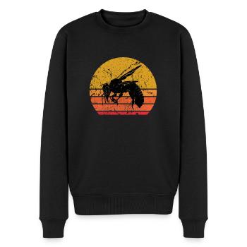 Rétro Soleil Abeilles Cadeau - Pull Premium bio Homme - noir - Devant - Nico (187cm)
