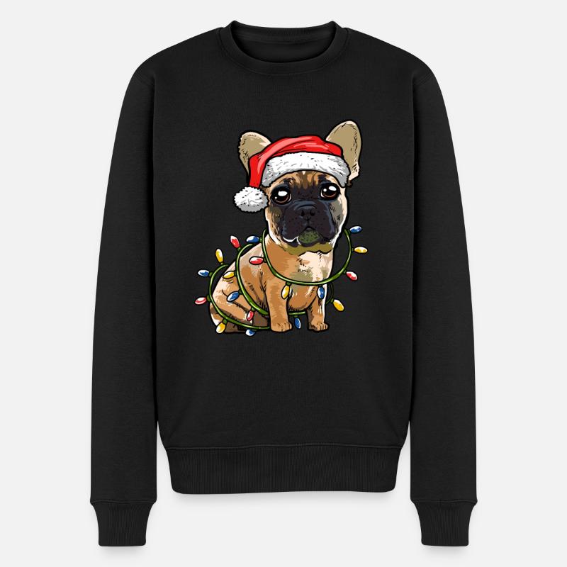 Bouledogue français Noël chiens cadeau - Pull Premium bio Homme - noir