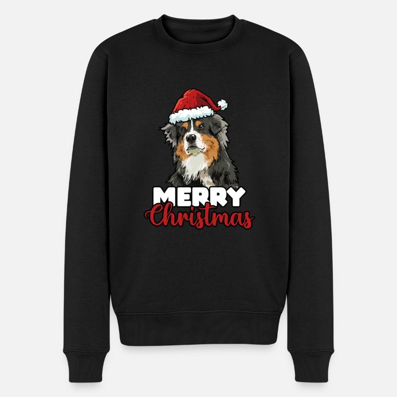 Merry Christmas Australian Shepherd Hunde Geschenk - Männer Premium Bio Pullover - Schwarz