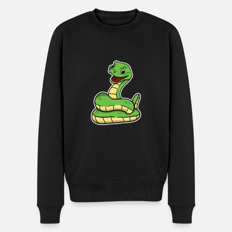 Mignon serpent Reptile Cobra Boa animal cadeau - Pull Premium bio Homme - noir