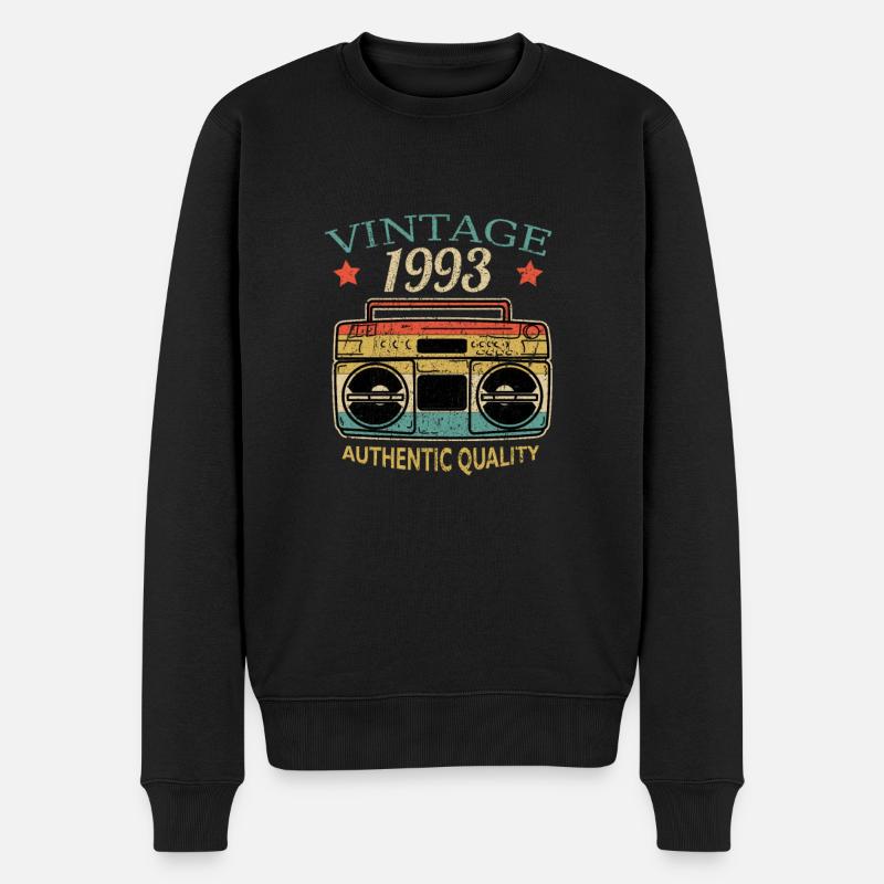 Vintage 1993 Anniversaire Radio Authentic Quality - Pull Premium bio Homme - noir