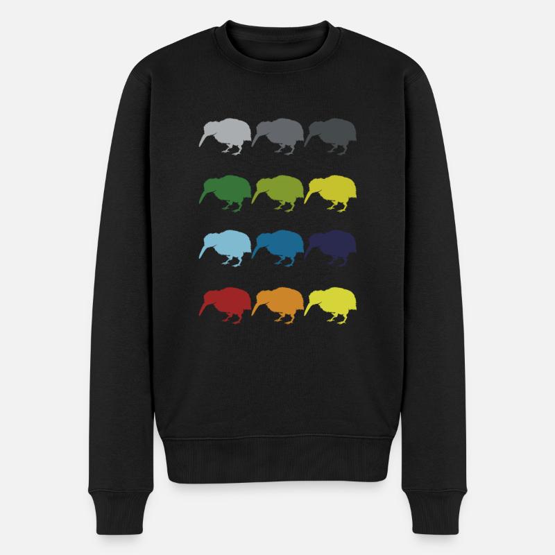 Neon Pop Art Retro Kiwi oiseau de course Idée cadeau - Pull Premium bio Homme - noir