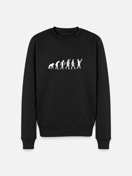 Lustige Maurer Evolution Arbeiter Geschenkidee - Männer Premium Bio Pullover - Schwarz