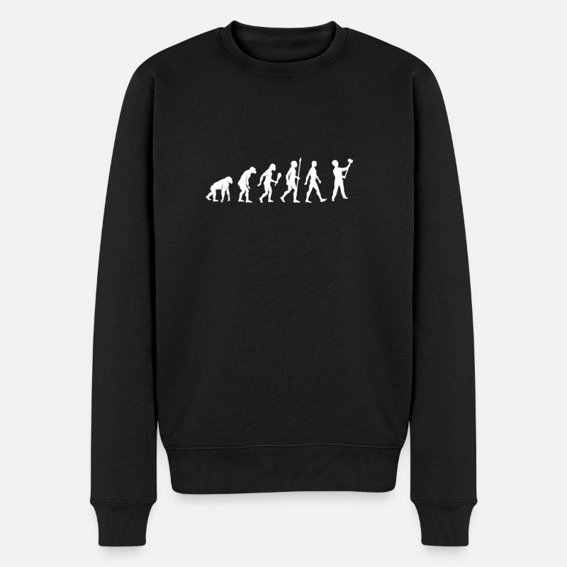 Lustige Maurer Evolution Arbeiter Geschenkidee - Männer Premium Bio Pullover - Schwarz