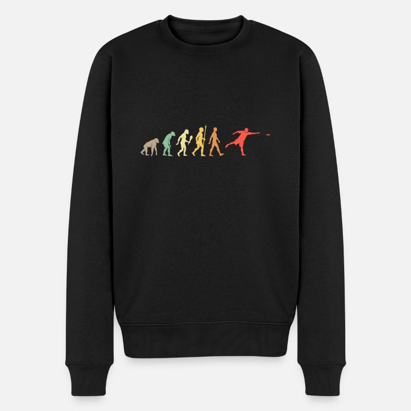 Vintage Disc Golf Evolution Frisbee Geschenk - Männer Premium Bio Pullover - Schwarz