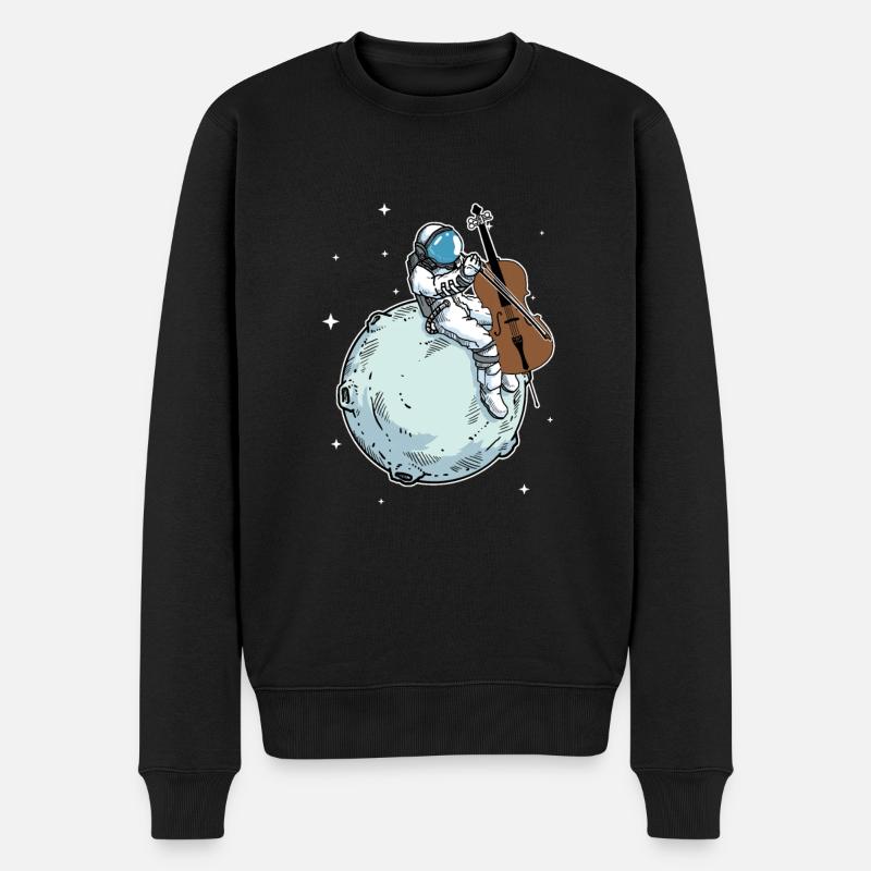 Astronaut Spielt Cello Musik Cello Liebhaber - Männer Premium Bio Pullover - Schwarz