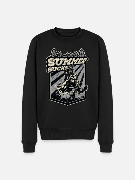 Summer Sucks Snowmobile Skeleton Snowmobiling - Men's Premium Organic Jumper - black