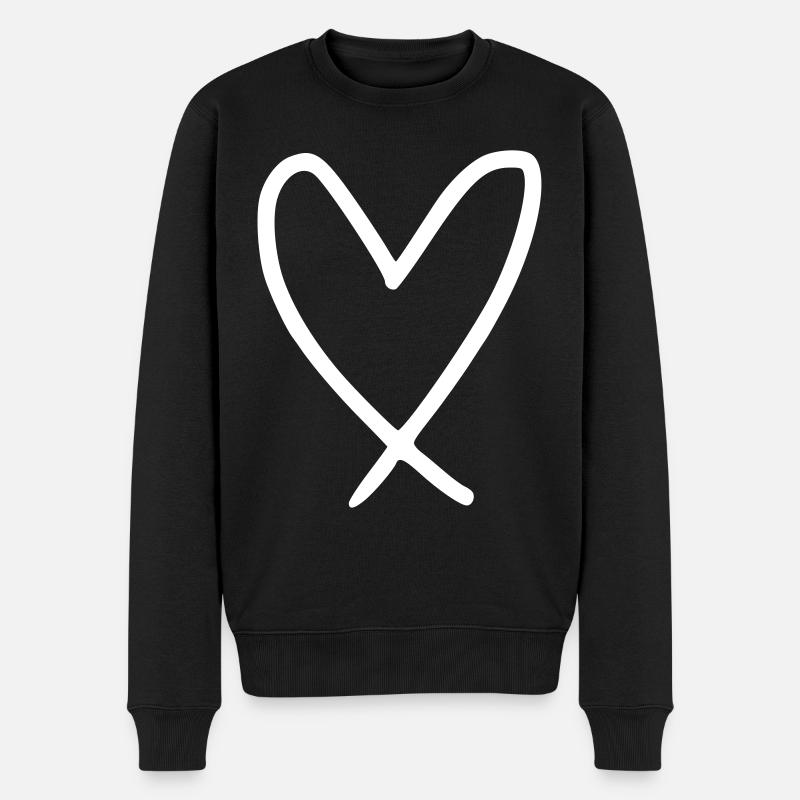 Émoji de coeur esquisse - Pull Premium bio Homme - noir