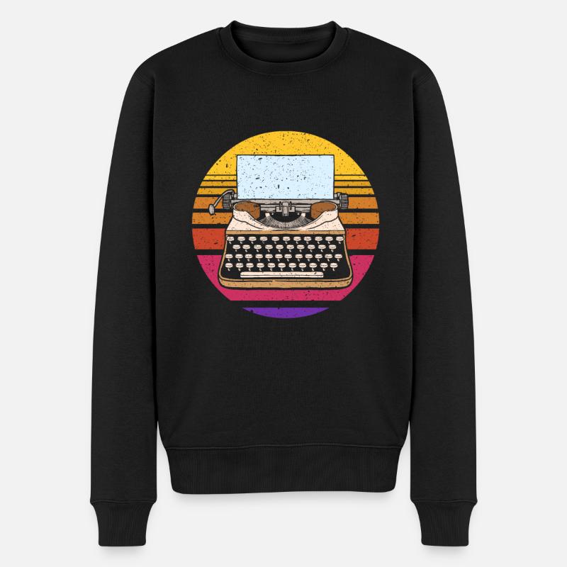 Vintage Schreibmaschine Notizen Autor - Männer Premium Bio Pullover - Schwarz