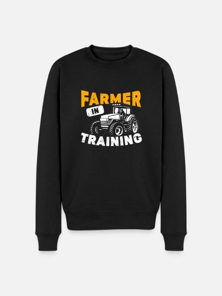 Funny Farm Tractor Farming Farmer In Training - Men's Premium Organic Jumper - black