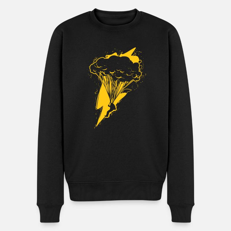 Fallschirmspringen Freier Fall Flugzeug Skydiving - Männer Premium Bio Pullover - Schwarz