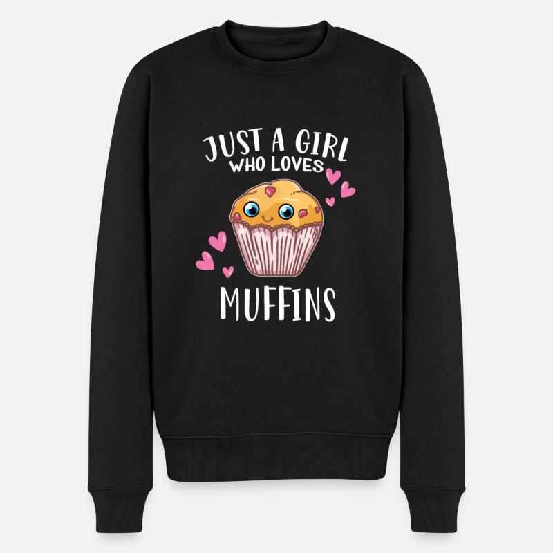 Just A Girl Who Loves Muffins Törtchen Bäckerin - Männer Premium Bio Pullover - Schwarz