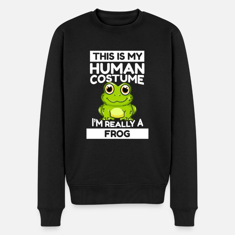 Grenouilles C’est mon costume humain Je suis vraiment une grenouille - Pull Premium bio Homme - noir