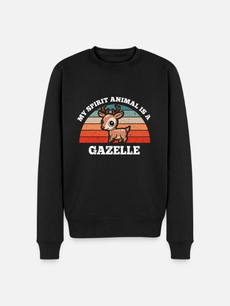 Retro Vintage My Spirit Animal Is A Gazelle - Men's Premium Organic Jumper - black