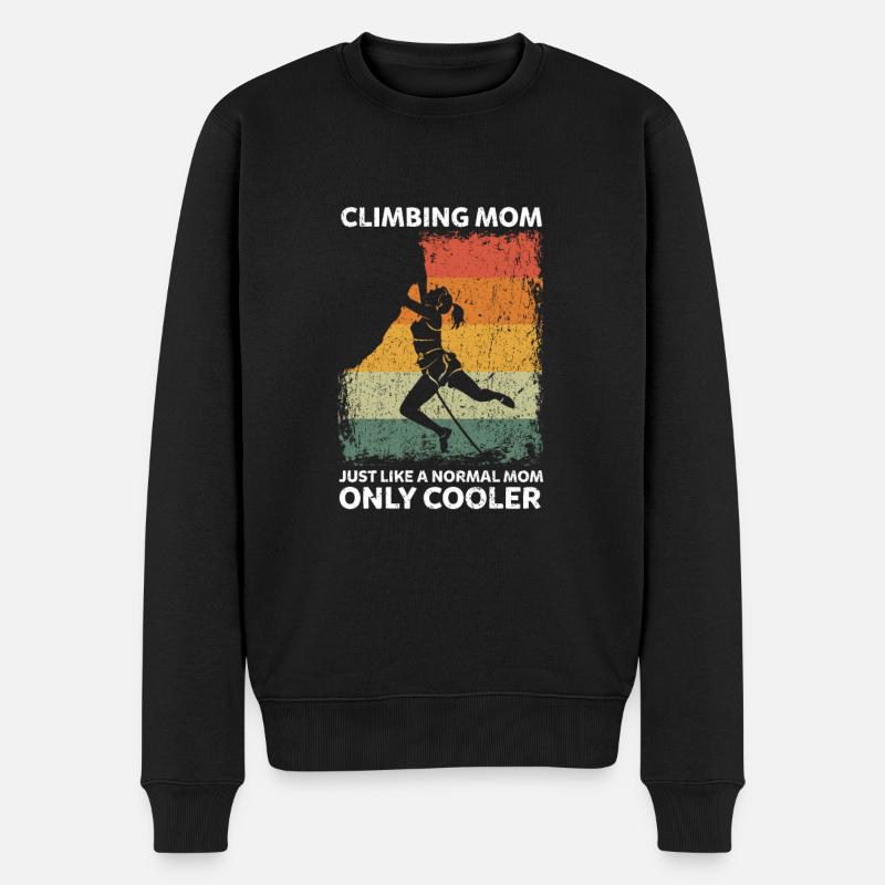 Klettern Climbing Mom Like Normal Mom Only Cooler - Männer Premium Bio Pullover - Schwarz