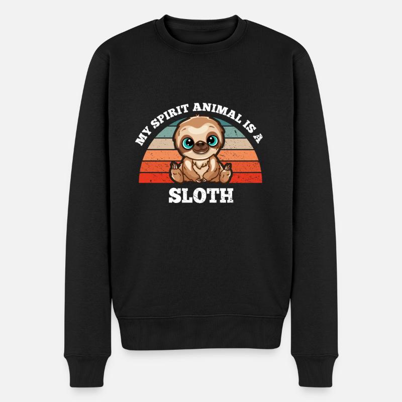 Lustiges Faultier My Spirit Animal Is A Sloth - Männer Premium Bio Pullover - Schwarz
