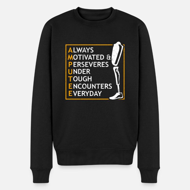 Behinderung Motivation Inspiration Amputation - Männer Premium Bio Pullover - Schwarz
