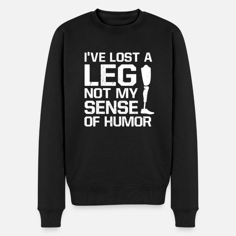 Amputaion Lustige Sprüche Humor Behinderung - Männer Premium Bio Pullover - Schwarz
