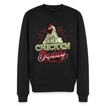 Chicken Daddy Chicken Dad Farmer Poultry Farmer - Men's Premium Organic Jumper - black - Front - Nico (187cm)