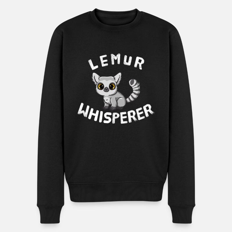 Lemur Whisperer Lustiger Lemur Lemuren Madagaska - Männer Premium Bio Pullover - Schwarz