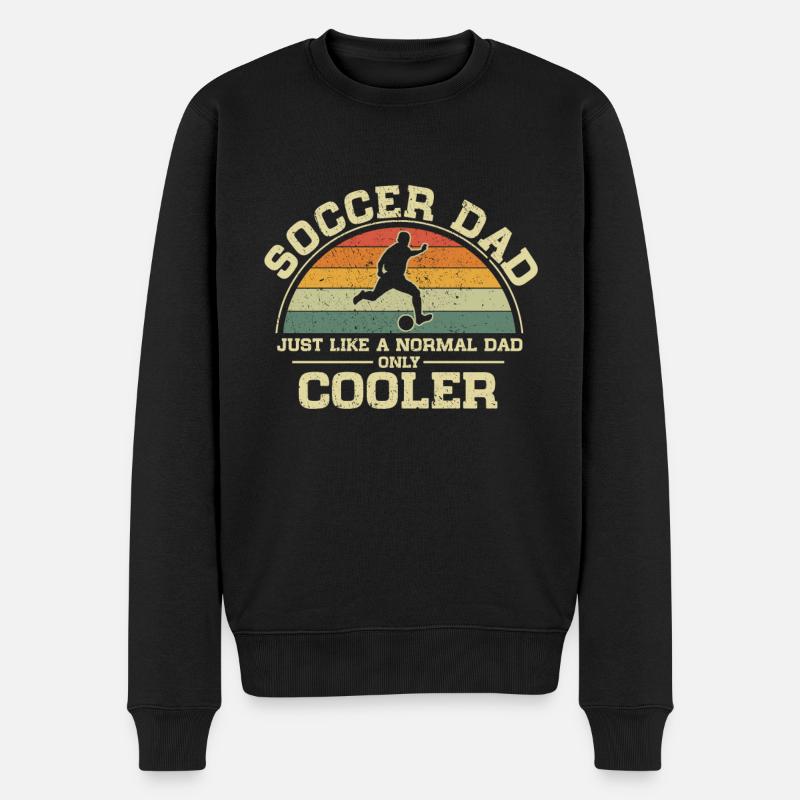 Fodbold far Normal far Kun cool far - Økologisk premium-sweatshirt til mænd - sort