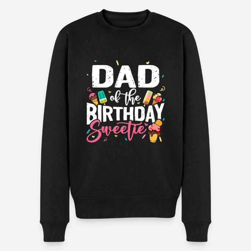 Lustige Sprüche Geburtstag Eiscreme Liebhaber Papa - Männer Premium Bio Pullover - Schwarz