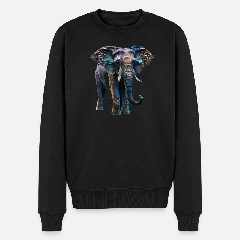 Elephant iriszierend II - Männer Premium Bio Pullover - Schwarz