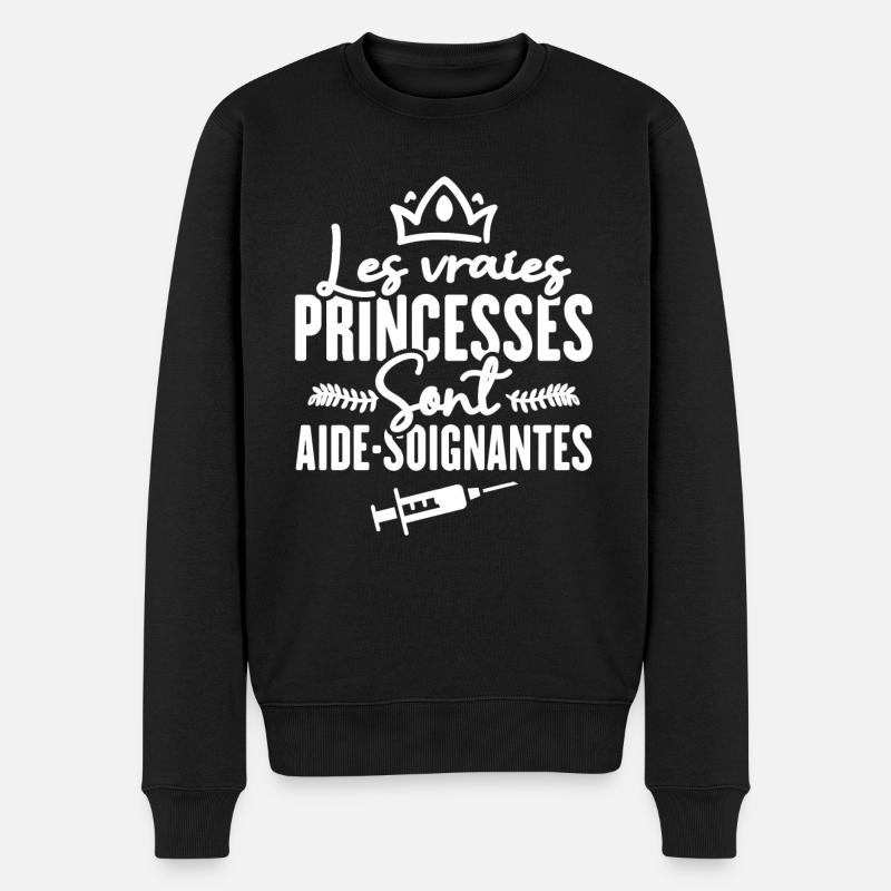 Les vraies princesses sont aide-soignantes - Pull Premium bio Homme - noir