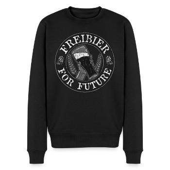 Freibier For Future - Männer Premium Bio Pullover - Schwarz - Vorne - Nico (187cm)