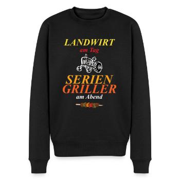 Landwirt am Tag - Männer Premium Bio Pullover - Schwarz - Vorne - Nico (187cm)