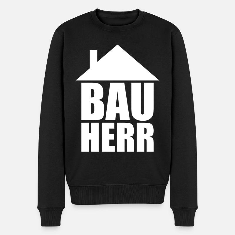 Bauherr Hausbau - Männer Premium Bio Pullover - Schwarz