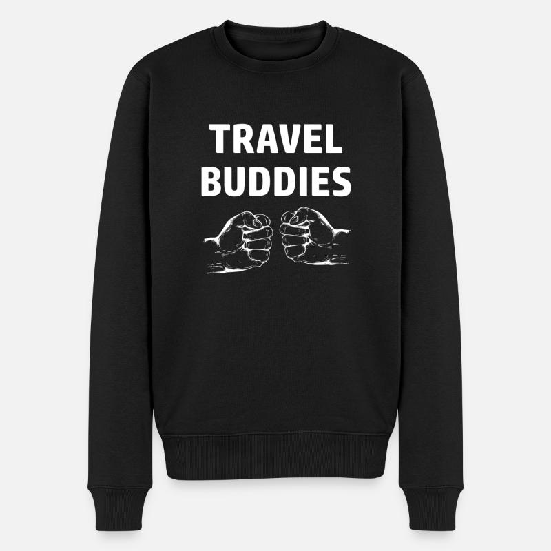 Travel Buddies Beste Freunde Ehepaar Partnerlook - Männer Premium Bio Pullover - Schwarz