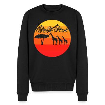 Giraffe Africa Safari Animal Gift Retro Giraffe - Pull Premium bio Homme - noir - Devant - Nico (187cm)