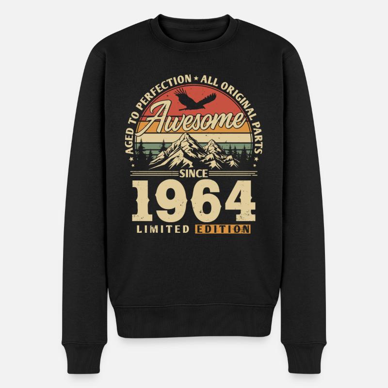 Großartig seit 1964 - Männer Premium Bio Pullover - Schwarz