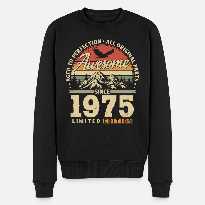 Großartig seit 1975 - Männer Premium Bio Pullover - Schwarz