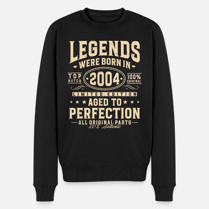 Legenden wurden 2004 geboren - Männer Premium Bio Pullover - Schwarz