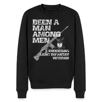RHODESIAN LIGHT INFANTRY VETERAN - Men's Premium Organic Jumper - black - Front - Nico (187cm)