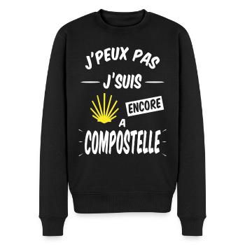 Compostelle - J'peux pas je suis à Compostelle - Pull Premium bio Homme - noir - Devant - Nico (187cm)