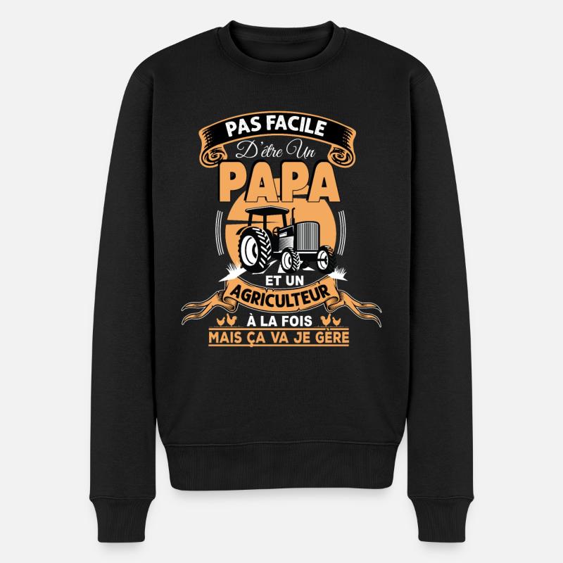 Papa agriculteur idée de cadeau - Pull Premium bio Homme - noir
