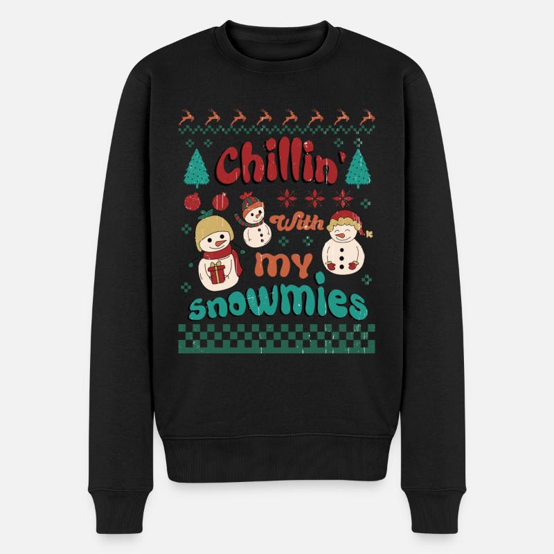 Weihnachten Santa Claus Merry Christmas - Männer Premium Bio Pullover - Schwarz