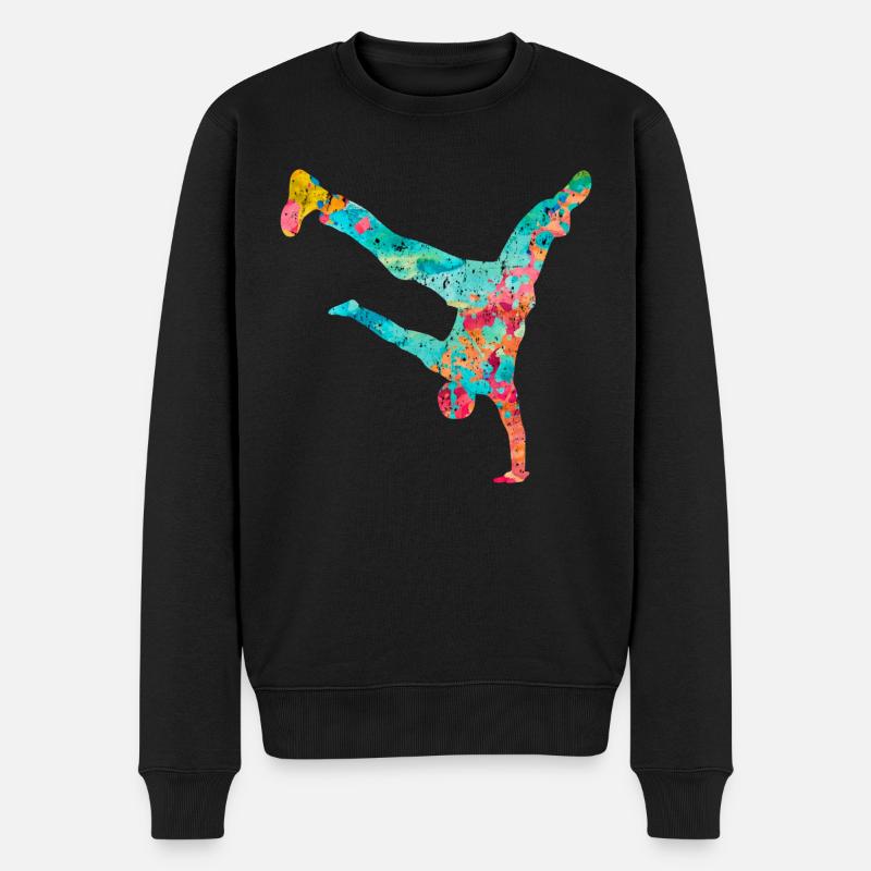 Breakdance Breakdancer PopArt - Pull Premium bio Homme - noir