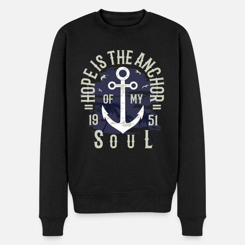L'espoir est l'ancre de ma vie d'espoir citation Anchor - Pull Premium bio Homme - noir
