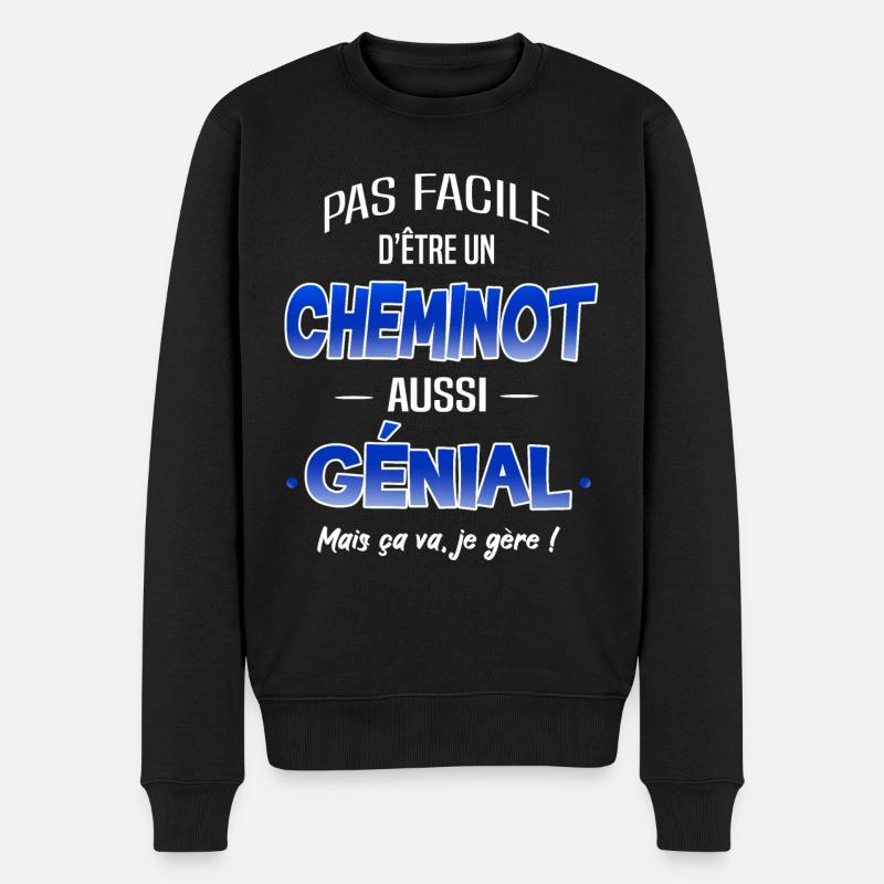 Cheminot - Pull Premium bio Homme - noir