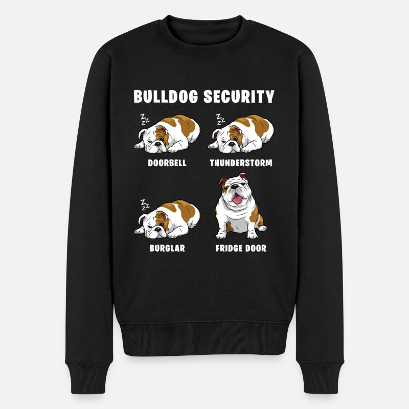 Bulldogge Sicherheit - Männer Premium Bio Pullover - Schwarz